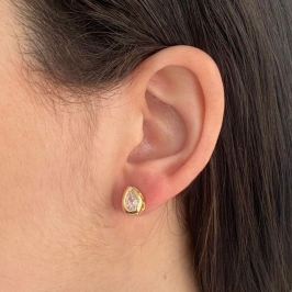 BRINCO PEQUENO ZIRCONIA GOTA 7X9MM