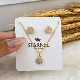 CONJUNTO REDONDO TODO CRAVEJADO CRISTAL