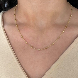 GARGANTILHA ELOS COM MINI BOLA DE 3MM