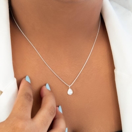 GARGANTILHA P925 V15 GOTA CRISTAL 6X8MM