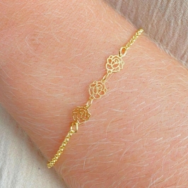 PULSEIRA INFANTIL COM 3 FLOR VAZADA LISA