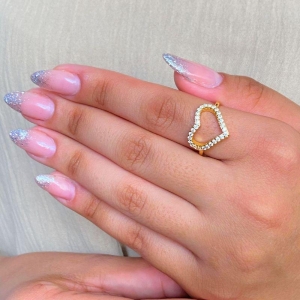 ANEL CORAÇAO CRAVEJADO VAZADO