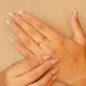 ANEL  CRAVEJADO MINI CORAÇAO