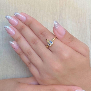 ANEL NOSSA SENHORA APARECIDA CRAVEJADA MANTO AZUL E CRISTAL