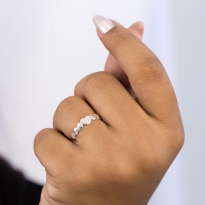 ANEL P925 7 CORAÇÕES ZIRCÔNIA CRISTAL