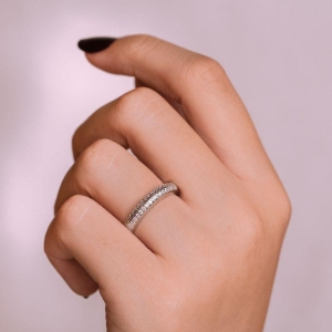 ANEL P925 APARADOR COM RÓDIO FIO DUPLO CRAVEJADO WHITE