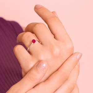 ANEL P925 SOLITÁRIO FORMATURA ZIRCONIA PINK