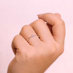 ANEL P925 SOLITÁRIO ZIRCÔNIA LILÁS