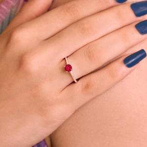 ANEL P925 SOLITÁRIO ZIRCONIA PINK FORMATURA