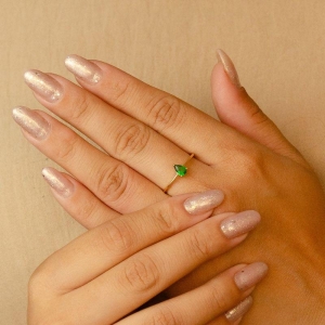 ANEL PONTO DE LUZ GOTA ESMERALDA, VERDE