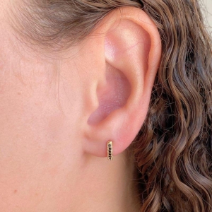 ARGOLA CLICK 1 FILEIRA CRAVEJADA PRETA 9MM