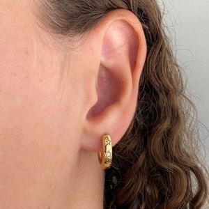 ARGOLA CLICK COM 3 ESTRELA CRAVEJADA 14MM