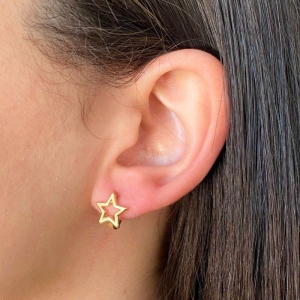 ARGOLA CLICK COM ESTRELA VAZADA LISA