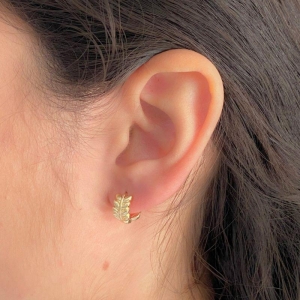 ARGOLA CLICK FOLHAGEM LISA 12MM