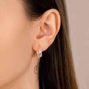 ARGOLA CLICK GRANDE PRATA 925 LISA  MEIA CANA 16MM