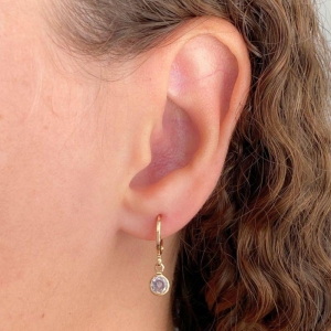 ARGOLA COM PINGENTE PONTO DE LUZ CRISTAL 5X5MM