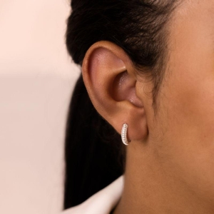 ARGOLA P925 CLICK 2 FILEIRAS ZIRCÔNIA CRISTAL 13MM