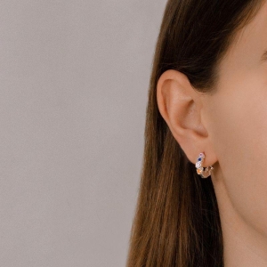 ARGOLA P925 CLICK CORAÇÕES ZIRCÔNIA COLORIDA MÉDIA 1,5X1,3CM