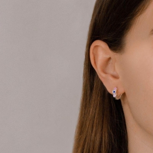 ARGOLA P925 CLICK CORAÇÕES ZIRCÔNIA COLORIDA PEQUENA 1,2X1CM