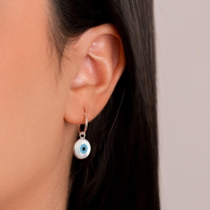 ARGOLA P925 COM PINGENTE OLHO GREGO 11MM