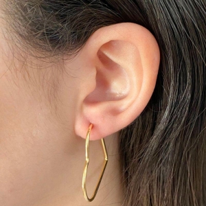 ARGOLA TARRACHA GRANDE CORAÇAO FIO REDONDO 30MM