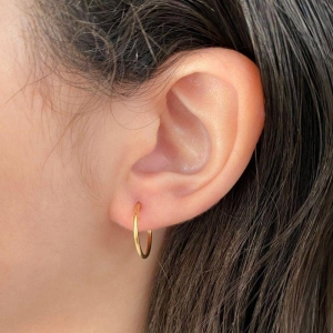 ARGOLA TARRACHA PEQUENA LISA FIO FINO 15X1MM P