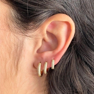 ARGOLA TRIO CLICK COM 2 FILEIRA CRAVEJADA 10MM 12MM 14MM