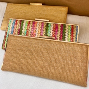 BOLSA CLUTCH PALHA RETANGULAR COLOR