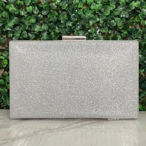 BOLSA CLUTCH RETANGULAR COM BRILHO PUXADOR RETANGULAR LISO