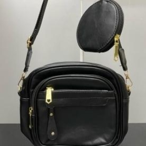 BOLSA MÉDIA ESTILO SACO 4 ZIPER E 1 PORTA MOEDAS