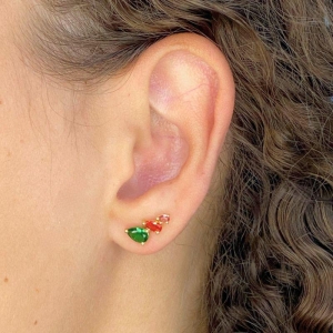 BRINCO EAR CUFF 3 GOTAS CRAVEJADAS COLOR