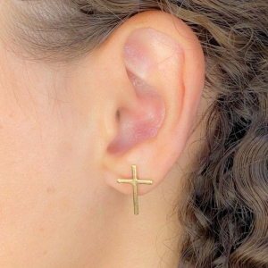 BRINCO PEQUENO CRUZ LISA 16MM