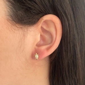 BRINCO PEQUENO DE TARTARUGA CRAVEJADO 8MM