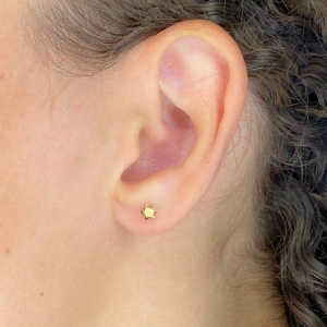 BRINCO PEQUENO ESTRELA DE CHAPA LISA 4MM