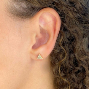 BRINCO PEQUENO MINI TRIANGULO CRAVEJADO