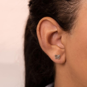 BRINCO PEQUENO P925 BORBOLETA ENVELHECIDA