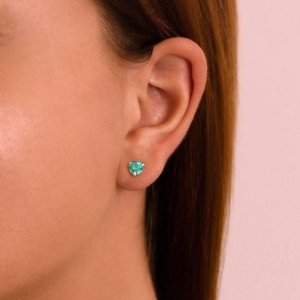 BRINCO PEQUENO P925 CORAÇÃO COM ZIRCONIA 6MM TURMALINA