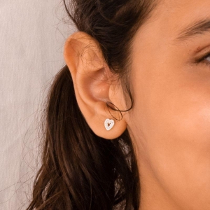 BRINCO PEQUENO P925 CORAÇÃO CRISTAL INFANTIL