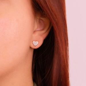 BRINCO PEQUENO P925 CORAÇÃO ZIRCONIA ROSA