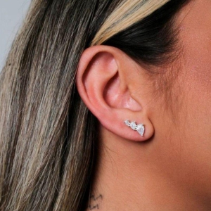 BRINCO PEQUENO P925 EARCUFF ZIRCONIA GOTA WHITE