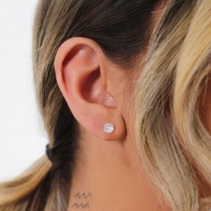 BRINCO PEQUENO P925 PONTO DE LUZ REDONDO CRISTAL 5MM