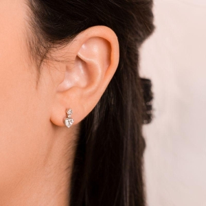 BRINCO PEQUENO P925 RODIO CORAÇÃO C/ ZIRCONIA CRISTAL