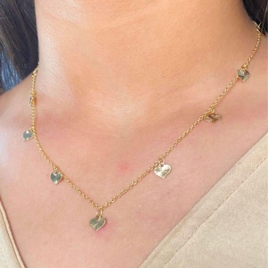 CHOKER COM 8 CORAÇAO DE CHAPA LISTRADA