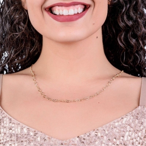 CHOKER CORAÇÃO M VAZADO 40CM COM EXTENSOR