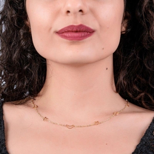 CHOKER ESTRELA E LUA VAZADA