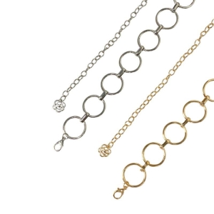 CINTO CORRENTE DE METAL CIRCULO LISO VAZADO