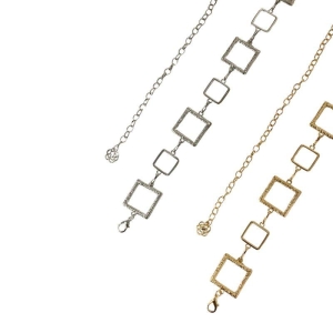 CINTO CORRENTE DE METAL QUADRADO GRANDE E QUADRADO PEQUENO