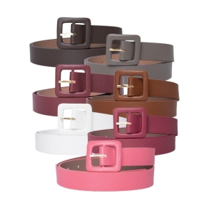 CINTO COURINO FIVELA QUADRADA LISA CORREIA MÉDIA