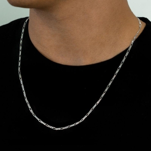 CORRENTE P925 MASCULINA GRUMET 3X1 FINA FIO 2,1MM 60CM