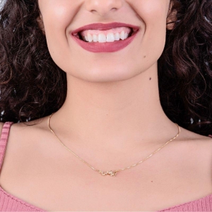 GARGANTILHA  3 BORBOLETA E 3 PEDRINHA CRAVEJADA